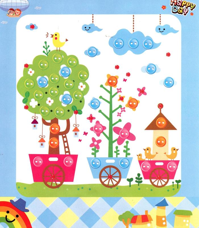 Gambar Mainan Edukasi Tempel Kancing, Stiker Mosaik DIY Button - taman bunga dari Heppyshop Heppyshop undefined Tokopedia