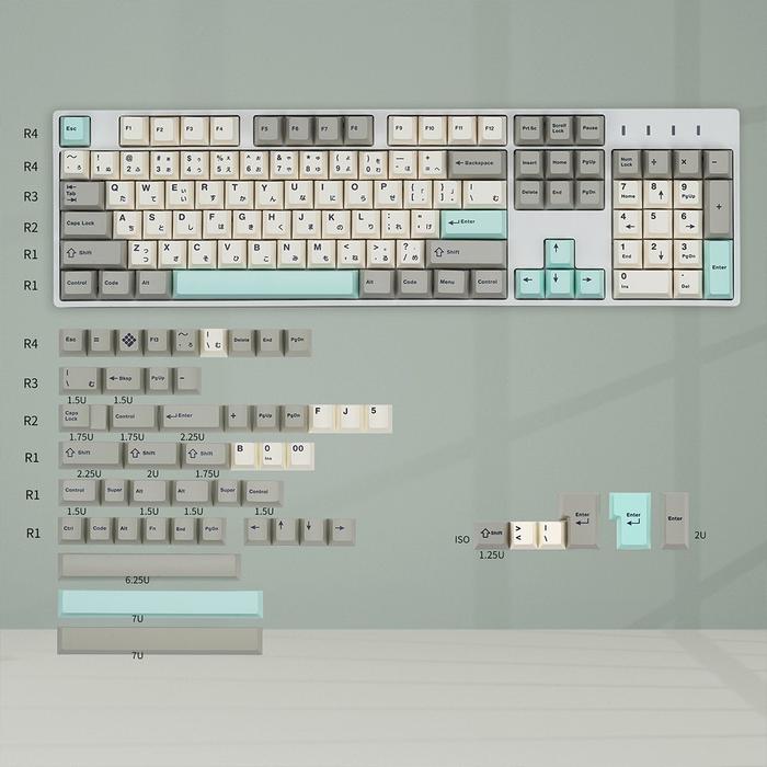 Gambar KBDfans Retro Grey minimalist gray Keycaps PBT original not muted gmk - japanese dari KeyYou Collections undefined Tokopedia
