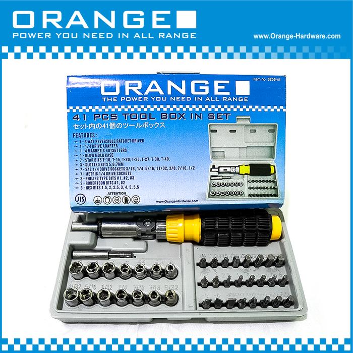 Gambar [FS] ORANGE KUNCI SOK SET 41 PCS - SOCKET SCREWDRIVER WRENCH SET dari Lippro Tools undefined Tokopedia