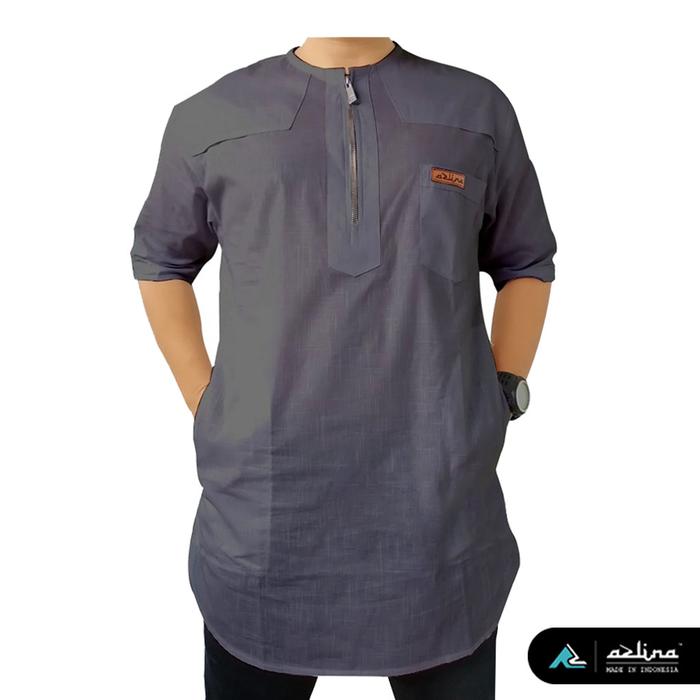 Gambar [ NEW ] TERMURAH KOKO KURTA ZAID - koko dewasa lengan pendek 2020 - Abu Tua, XXL dari AzStore81 undefined Tokopedia