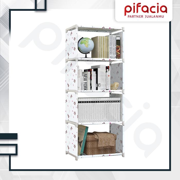 Gambar Rak Buku 5 Susun Lipat Portable Lemari Baju Serbaguna - DOLL, TANPA BUBBLE dari Pifacia undefined Tokopedia