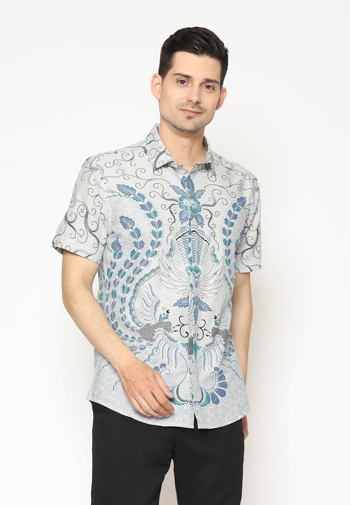 Gambar MAGINOT GAYA Batik Slim Fit Lengan Pendek - Abu-abu, S dari Maginot Indonesia undefined Tokopedia