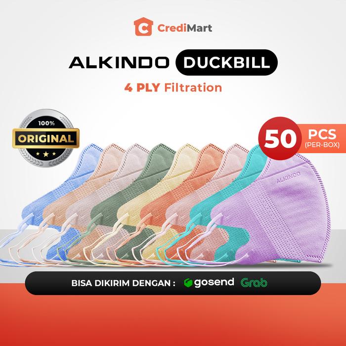 Gambar MASKER ALKINDO DUCKBILL MIX WARNA 4PLY (@50 Pcs/Box) dari CrediMart undefined Tokopedia