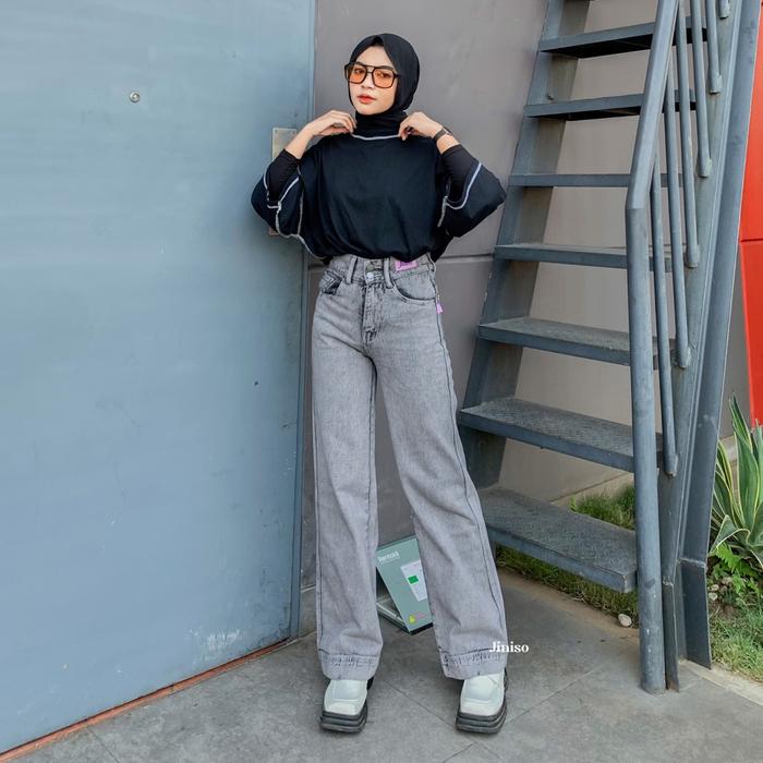Gambar JINISO Jeans Jione Celana Baggy High Waist - 111 - 121, 32 dari JINISO JEANS undefined Tokopedia