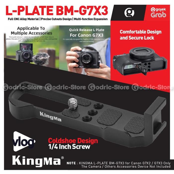Gambar XJX KingMa BM-G7X3 L Plate Bracket for Canon G7X Mark II III G7X3 GTX2 dari Hendra Rahmawati undefined Tokopedia