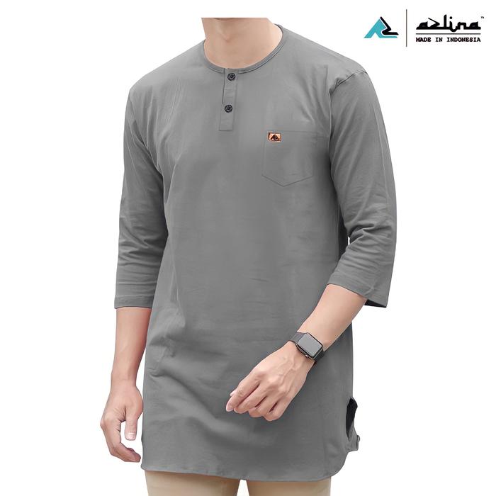 Gambar GK - Baju Muslim Kurta Kaos Polos Baju Koko Pria Gamis Pakistan - Abu Muda, XXL dari AzStore81 undefined Tokopedia