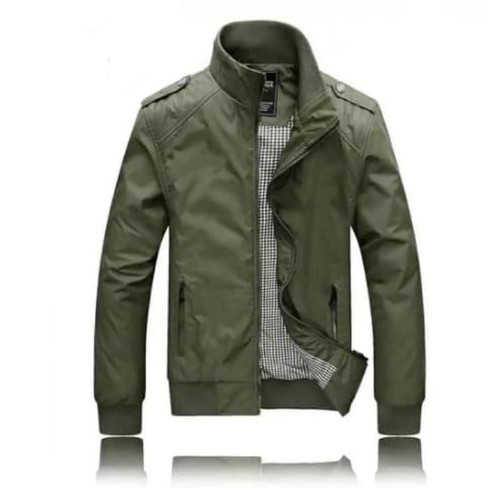 Gambar Jaket Pria Jaket Harrington Smith Jaket Motor Pria Taslan Waterproof - ARMY, L dari Ibra0lshop undefined Tokopedia