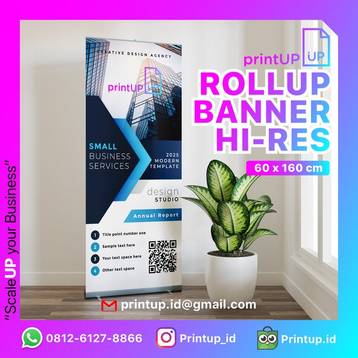 Jual roll up banner / roll banner 60 x 160 cm bahan albatros + cetak ...