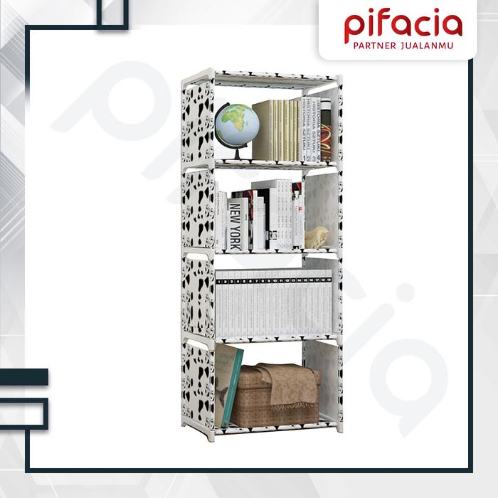 Gambar Rak Buku 5 Susun Lipat Portable Lemari Baju Serbaguna - COWSPOT, PACKING BUBBLE dari Pifacia undefined Tokopedia