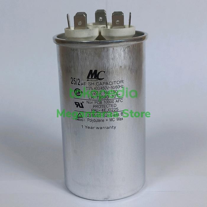 Gambar kapasitor AC merk MC 25+2uf surabaya dari Megantara store undefined Tokopedia