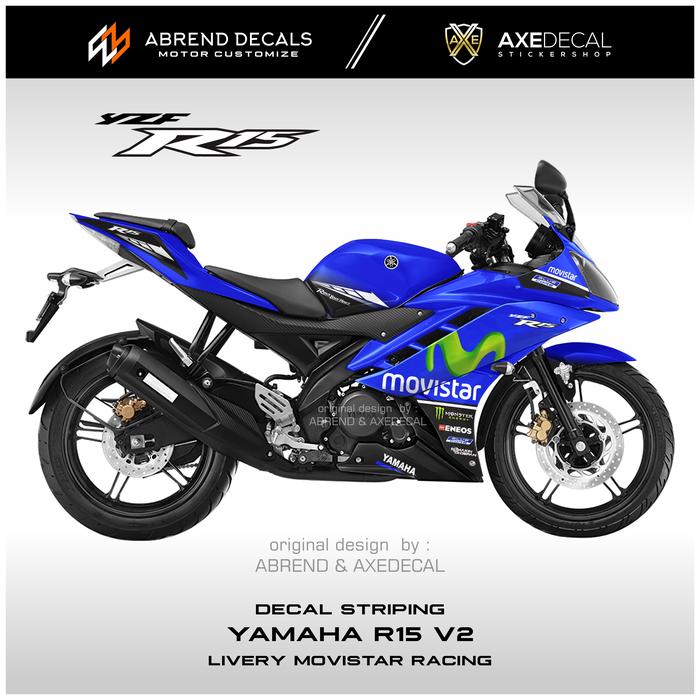 Special Edition Yamaha R15 V2 Stickers R15 V2 Stickering Blue