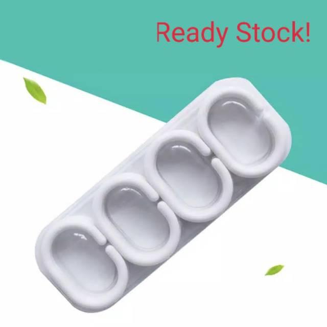 Gambar 24 pcs RING PENGAIT TIRAI KAMAR MANDI / Shower Curtain Hook Hanger - 12 PCS dari Go shopping mart88 undefined Tokopedia