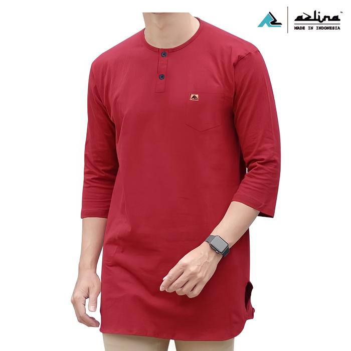 Gambar GK - Baju Muslim Kurta Kaos Polos Baju Koko Pria Gamis Pakistan - Marun, XXL dari AzStore81 undefined Tokopedia