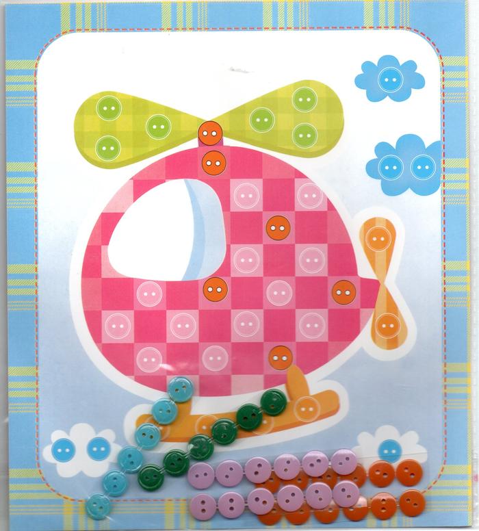 Gambar Mainan Edukasi Tempel Kancing, Stiker Mosaik DIY Button - pesawat dari Heppyshop Heppyshop undefined Tokopedia