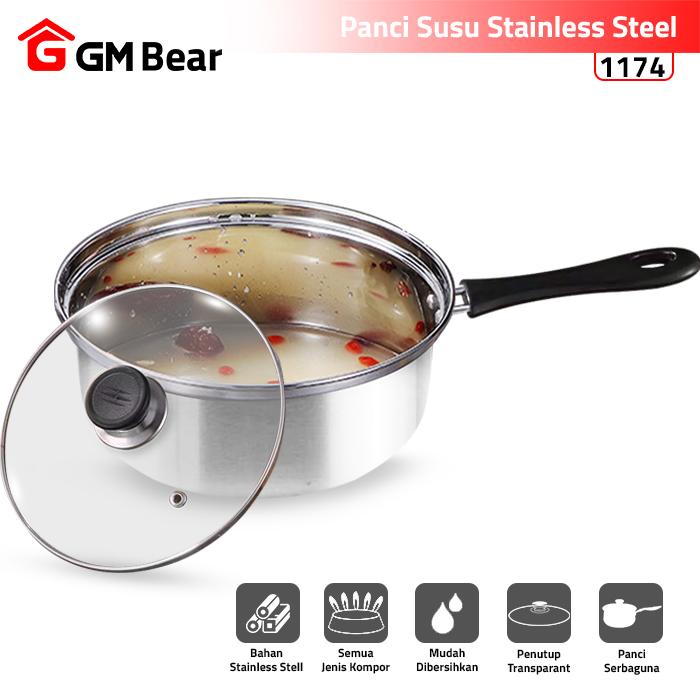 Gambar GM Bear Panci Stainless Steel 1174-Milk Pan - 16 cm dari GM Bear undefined Tokopedia