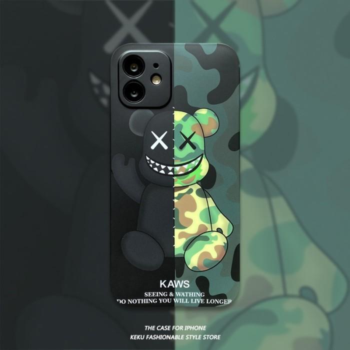 Gambar Kaws Camo Flat Edge iPhone Case for iPhone 13 14 plus pro 14 pro max - Hijau, IP 13 dari ME-GADGET undefined Tokopedia