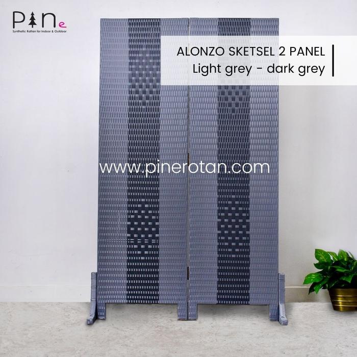 Gambar Sketsel / Pembatas / Penyekat Ruangan Minimalis Pine Rotan Sintetis - L Grey - D Grey dari Pine Rotan Jogjakarta undefined Tokopedia