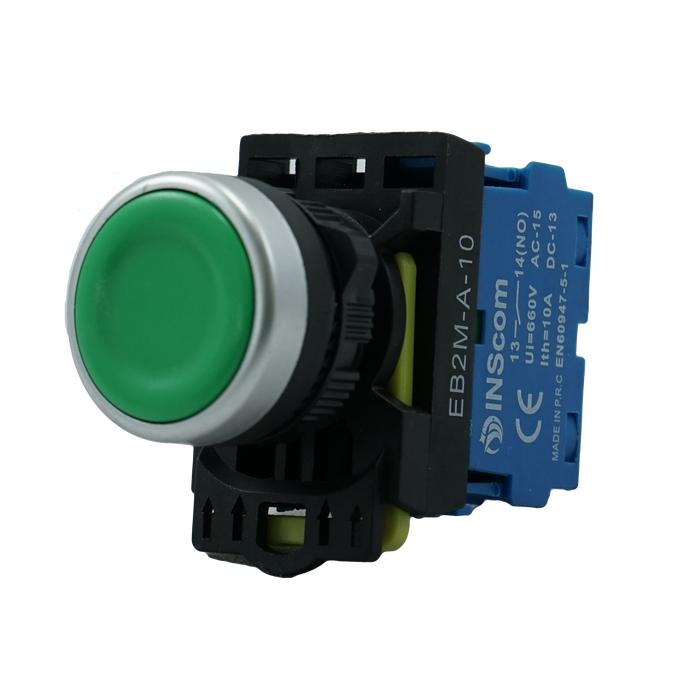 Gambar PUSH BUTTON SWITCH FLUSH MOMENTARY / PUSHBUTTON TOMBOL PRESS UNLOCK - Hijau dari Igi Mart undefined Tokopedia