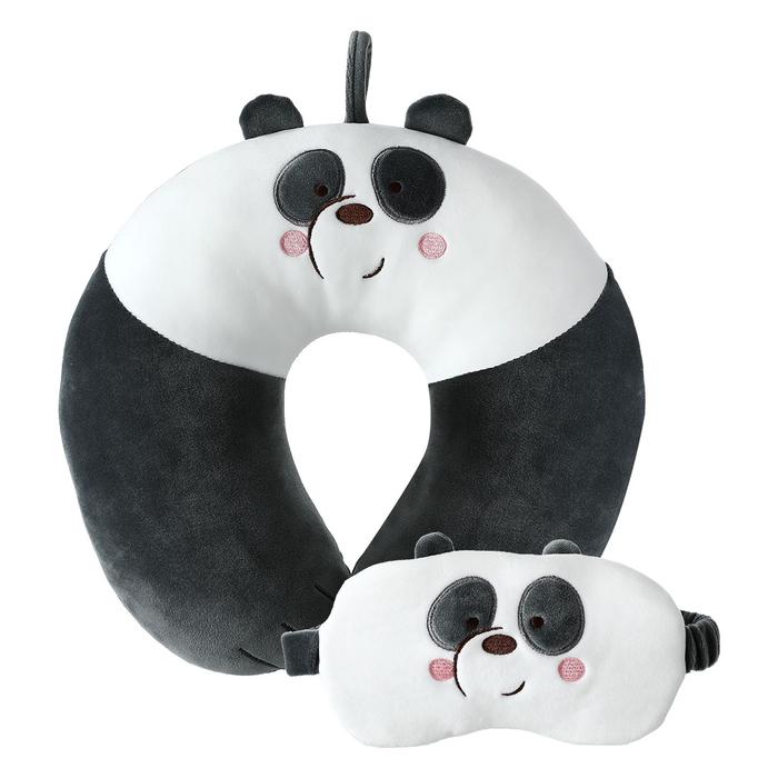 Gambar MINISO Bantal Leher dan Masker Mata Lucu We Bare Bears U-shaped Pillow - Panda dari minisoshopid undefined Tokopedia