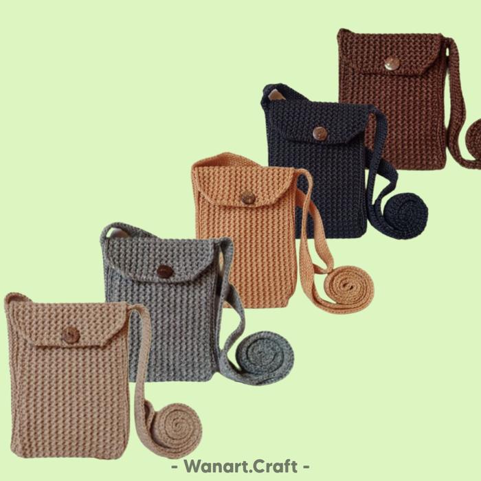 Gambar Tas Rajut Wanita / Pria Tas Kerut Tas Rajut Mini Tas Rajut Selempang H dari Wanart.Craft undefined Tokopedia
