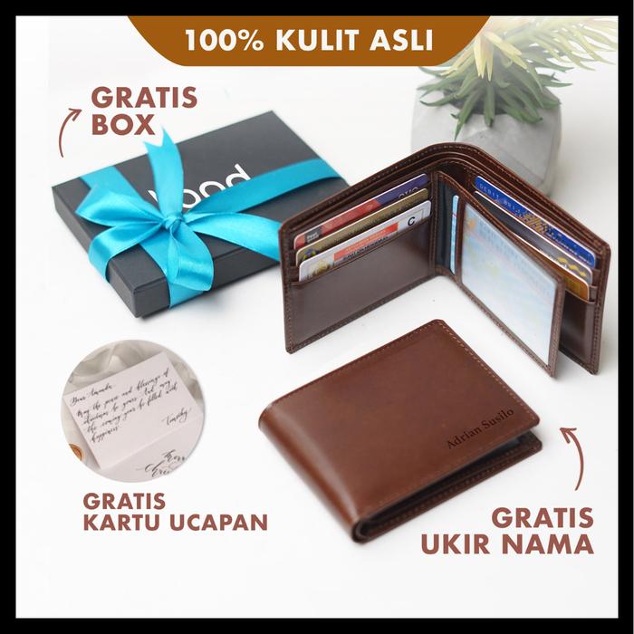 Gambar DOMPET PRIA KULIT ASLI AZURE WALLET Hitam Uang - Cokelat dari Lood Indonesia undefined Tokopedia