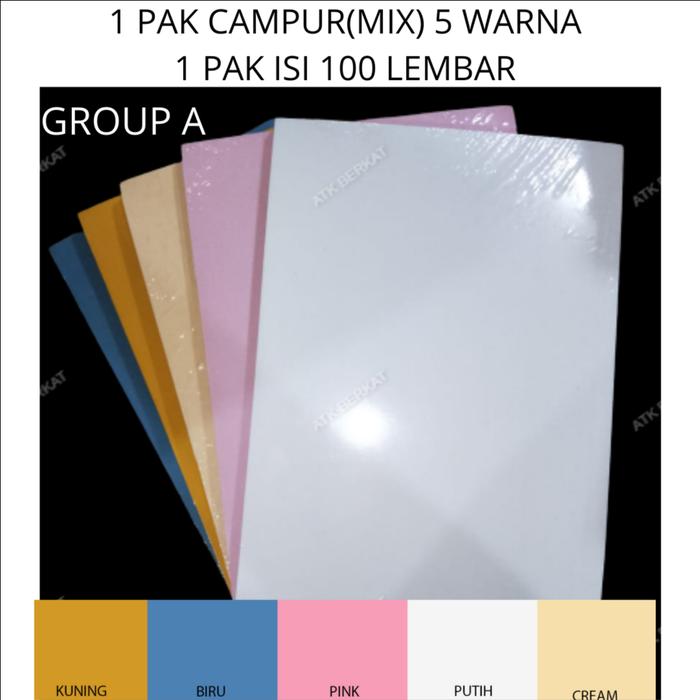 Gambar [100pcs] Kertas karton cover jilid buffalo uk F4 mix/campur warna - group A dari Atk Berkat Store undefined Tokopedia