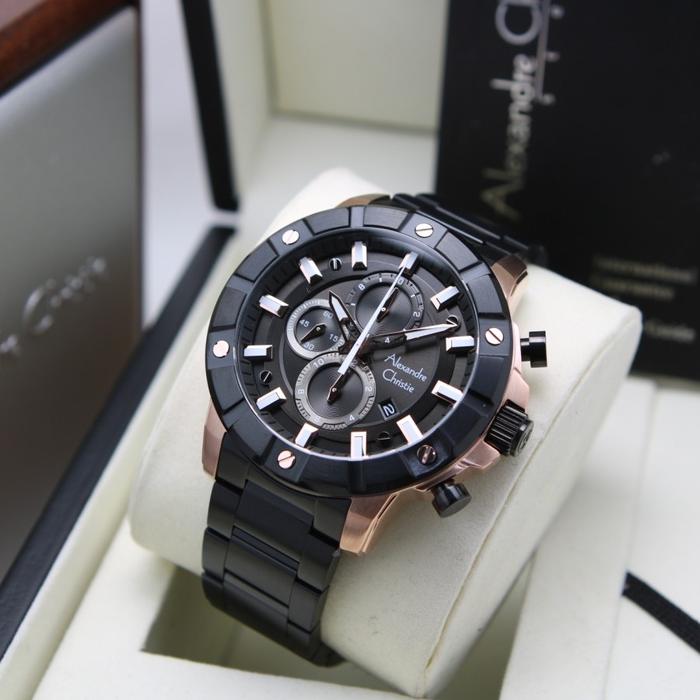 Gambar [ ORIGINAL ] Jam Tangan Pria Alexandre Christie 6609 AC 6609 MC Rantai - Black Gold dari TOKOJAMKU_NEW undefined Tokopedia