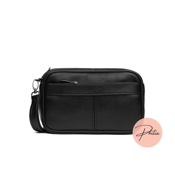 Gambar CLUTCH KULIT HAND BAG / POUCH / TAS TANGAN PRIA COWOK HITAM - Hitam dari Philia.id undefined Tokopedia