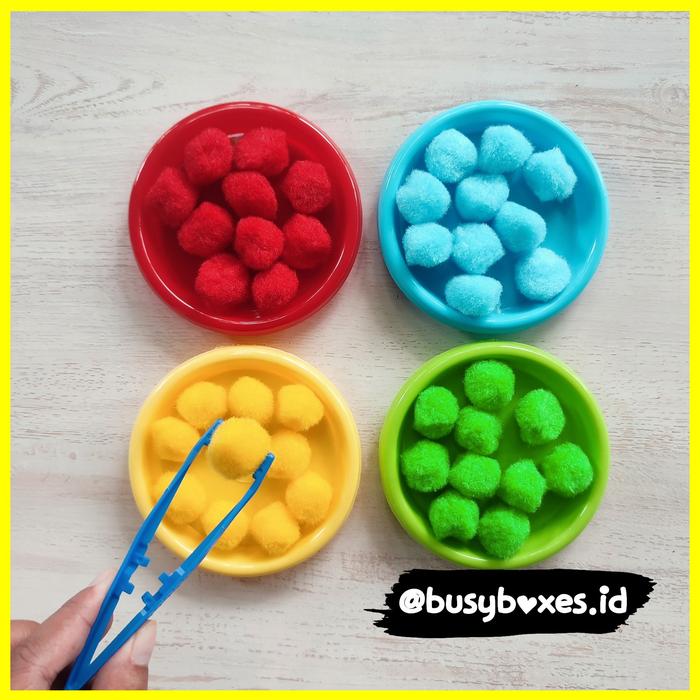 Gambar busyboxes.id] sorting pompom sesuai dengan warna/ mainan edukasi murah - plastik dari busyboxes undefined Tokopedia