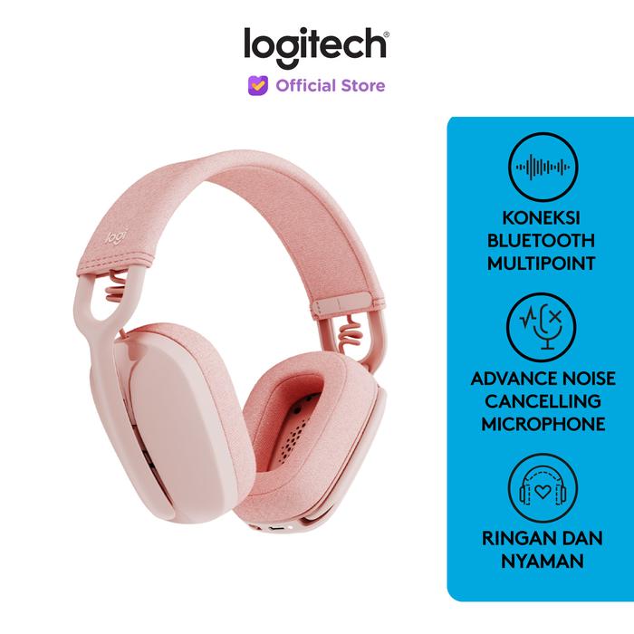 Gambar Logitech Zone Vibe 100 Headphone Wireless Bluetooth Noise Cancelling - Rose dari Logitech Official Store undefined Tokopedia