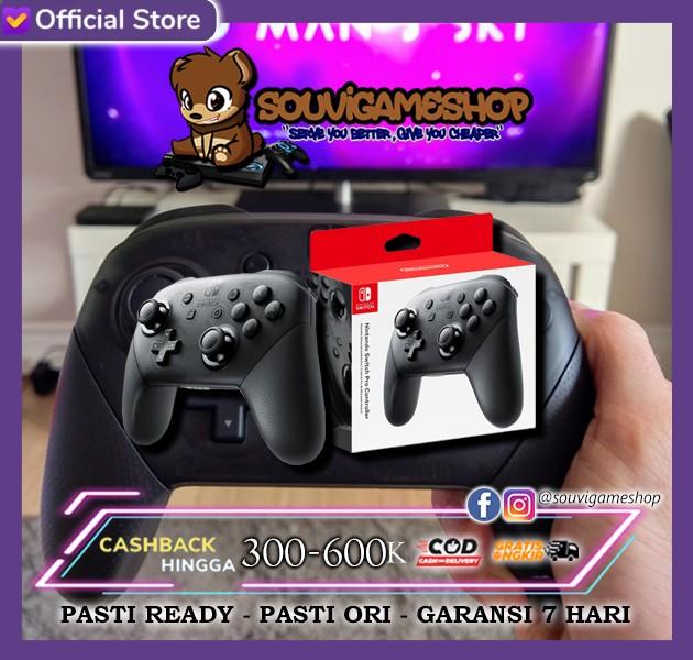 Gambar NINTENDO SWITCH PRO CONTROLLER - BLACK GREY dari souvigames undefined Tokopedia