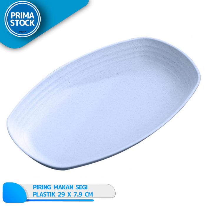 Gambar PIRING MAKAN LAUK SEGI KOTAK OVAL WHEAT STRAW PLASTIK GANDUM JERAMI - Biru dari Prima Stock undefined Tokopedia