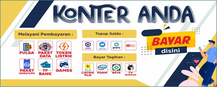 Gambar Banner Spanduk Konter Pulsa / Spanduk konter murah / Variasi PUTIH - PUTIH 1, 150 X 60 (CM) dari Oneklik.1 undefined Tokopedia