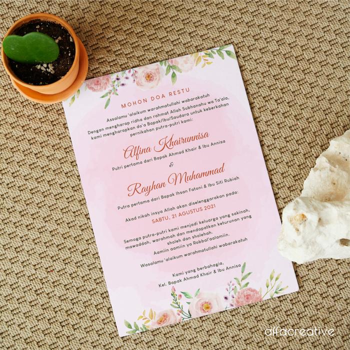 Gambar Kartu Tasyakuran Pernikahan | Ucapan Syukuran | Mohon Doa Restu - WD01, 14×20cm dari affa creative undefined Tokopedia