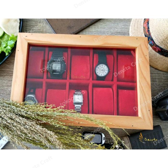 Gambar Tempat Jam Tangan Kayu Jati Belanda 10 slot klasik dari JOTAWANG HANDICRAFT undefined Tokopedia