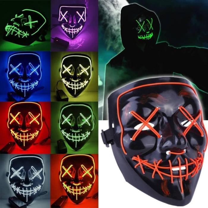 Jual TOPENG LED THE PURGE HALLOWEEN MASK MENYALA MURAH - RANDOM MATI ...