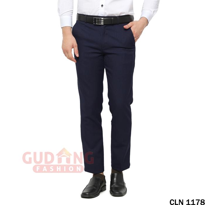 Gambar Celana Slim Fit Pria Formal - Hitam - Abu Muda Navy Panjang - CLN 1178, 30 dari Gudang Fashion Id undefined Tokopedia