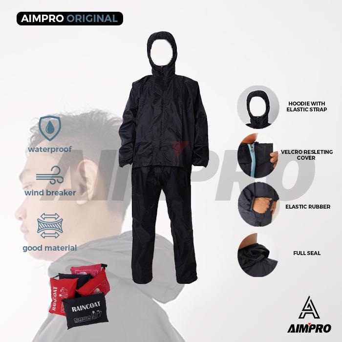 Gambar AIMPRO JAS HUJAN HIKING - RAINCOAT - JAS HUJAN MOTOR - PONCHO / PONCO - Hitam dari AIMPRO INDONESIA undefined Tokopedia