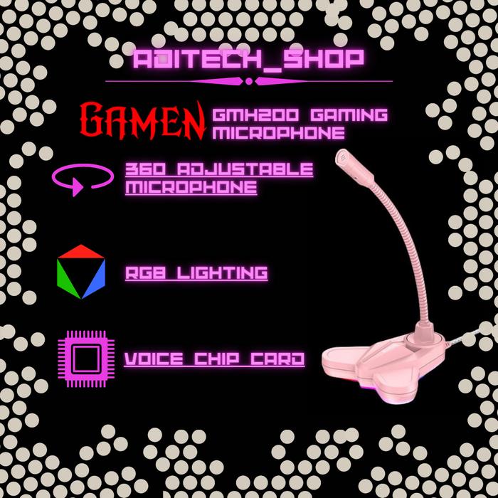 Gambar GAMEN GMH200 RGB Gaming Microphone - Merah Muda dari Aditech.Shop undefined Tokopedia