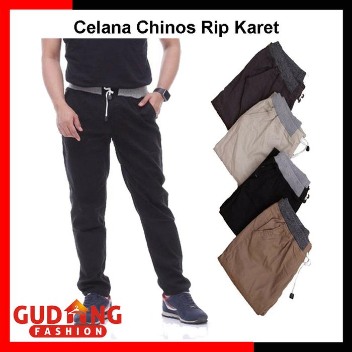 Gambar Celana Chino Cino Panjang Pria Rip Karet Big Size Jumbo Katun Tebal - Abu-abu, 28 dari Gudang Fashion Id undefined Tokopedia
