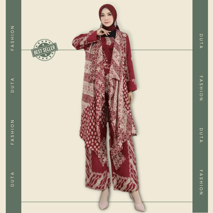 Gambar Setelan Batik Kulot Outer Kemben Baby Premium Semi Sutra - 1, XL dari Nasnela Store undefined 4 Tokopedia