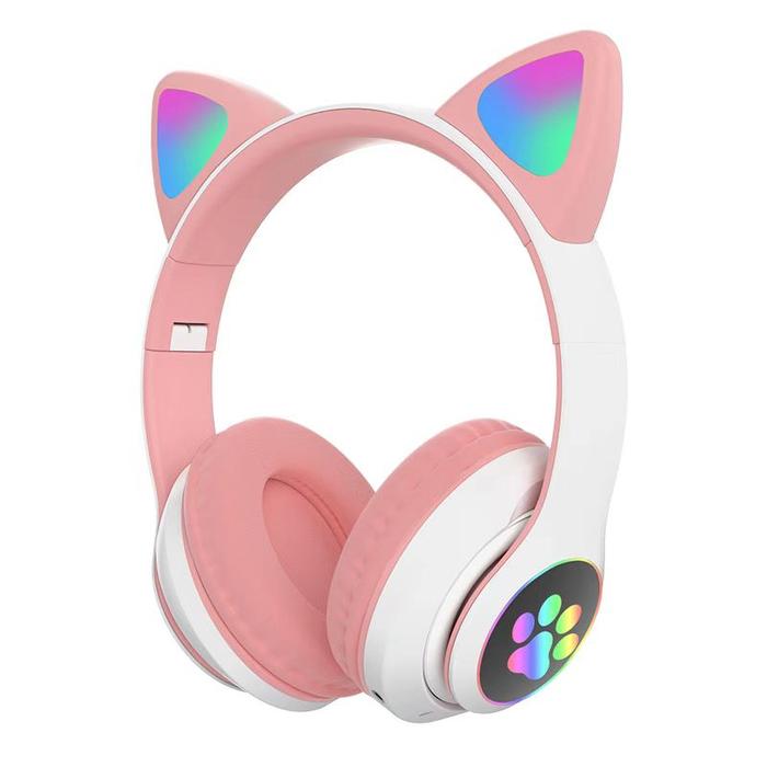 Gambar Headphone Kucing Bluetooth Headset Gaming LED - Biru - pink dari Eraxus Acc Gadget undefined Tokopedia