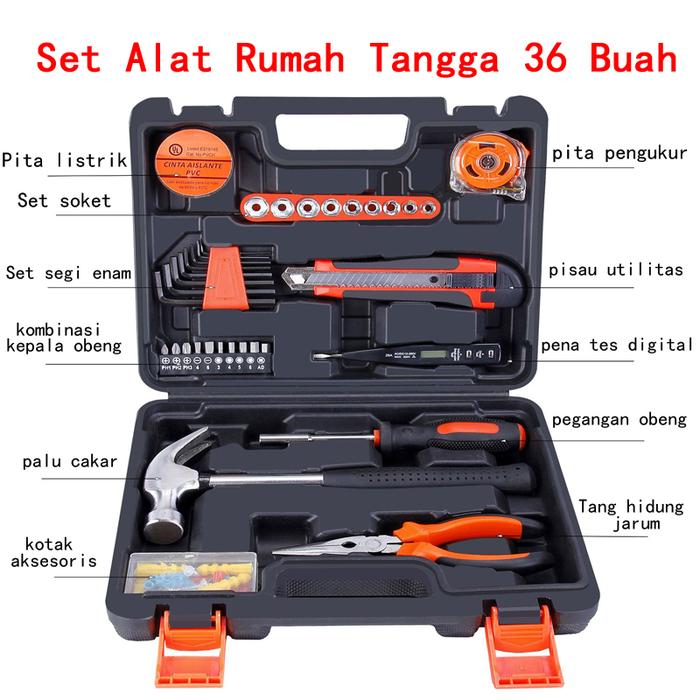 Gambar Hand Toolset Tool Kit Set Toolkit Toolbox Tool Set Tool Box - 36PCS dari Berkebun. undefined Tokopedia