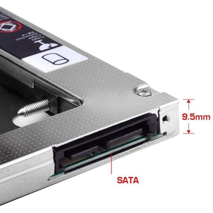 Gambar HDD Caddy Sata To Sata III Aluminium / Dvd Slot To Hdd Slot - 67919 - Tipis 9.5mm dari Mediatech Travel Gadget undefined Tokopedia