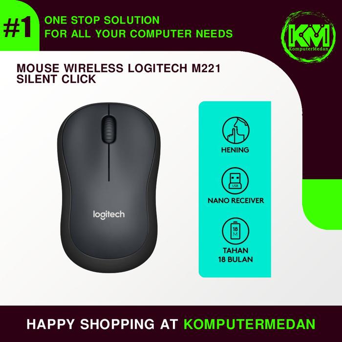 Gambar Mouse Wireless Logitech M221 Original - CHARCOAL dari KomputerMedan OS undefined Tokopedia