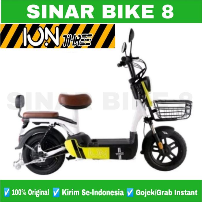 Gambar Sepeda Listrik ION THREE BY ELEMENT Electric E-Bike 350 Watt - Black Yellow dari Toko Sepeda Sinar Bike 8 undefined Tokopedia