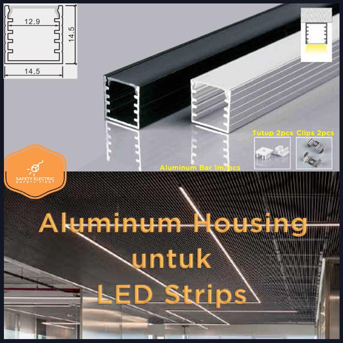 Gambar Casing LED Housing LED Bar LED Strips Rigid Bar Aluminium 1m LED Kap - Putih Outbow dari Safety Electric undefined Tokopedia