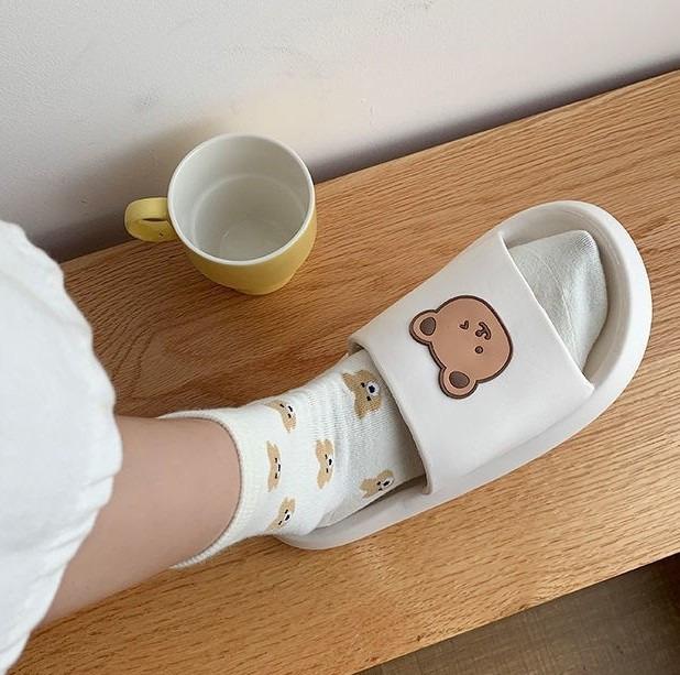 Gambar DS-D Sendal / Sandal Wanita Empuk Cute Bear Face Women Slippers 0818 - Bear tngh Beige, 36-37 = 22cm dari Value of Money undefined Tokopedia