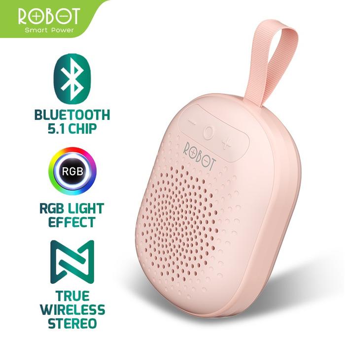 Gambar ROBOT TWS Speaker Bluetooth 5.1 Mini Portable RB20 With RGB - Merah Muda dari STONES ACC 89A undefined Tokopedia