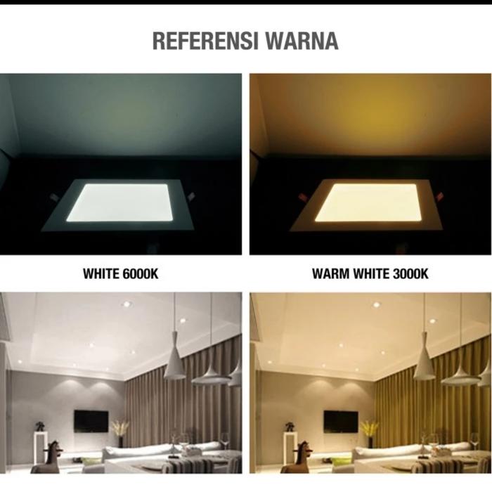 Gambar lampu downlight led panel plafon ceiling 24 18 12 6 w watt inbow - KOTAK PUTIH, INBOW 6 WATT dari eco led lighting undefined Tokopedia